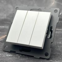 MW-010 3 клавишный 1 полюсный выключатель без рамки（Белый-Матовый）