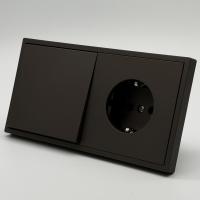 Art MTM-001/013 1 клавишный 1 полюсный выключатель/ Розетка c заземлением（Мокко-Матовый）