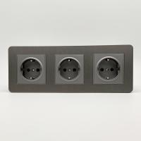 Aluminum MMC-3013 3 розетки с заземлением（Графит）