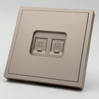 Art MTG-023 Телефонная+Компьютерная розетка RJ-45 cat6e 10GB（Золото-Матовый）