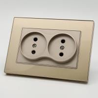 Cristal MMG-031 Розетка двойная  без заземления 120（Золото-Матовый）