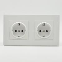 Cristal MMW-2013 2 розетки с заземлением（Белый）