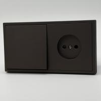 Art MTM-001/012 1 клавишный 1 полюсный выключатель/ Розетка   без заземления（Мокко-Матовый）