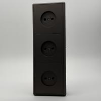 Elegant MTM-3012B 3 розетки без заземления, вертикальная （Мокко-Матовый）
