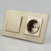 Nature MMG-001/013 1 клавишный 1 полюсный выключатель/ Розетка c заземления（Золотой）