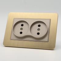 Aluminum MMG-031Розетка двойная  без заземления 120（Золото-Матовый）