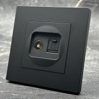 Grace MMB-024 Компьютерная cat 6e+Телевизионная розетка（Черный）