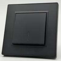 Nature MMB-005 1 клавишный проходной выключатель с LED（Черный-Матовый）