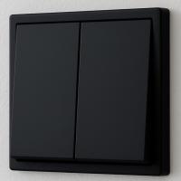 Art MTB-007 2 клавишный проходной  выключатель（Черный-Матовый）