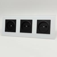 Glass WMB-3012 3 розетки без заземления（Черный-белый）