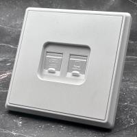 Elegant MTW-023 Телефонная+Компьютерная розетка  RJ-45 cat6e 10GB Белый