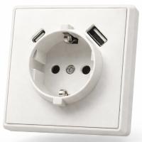 Elegant MTW-015 Розетка с заземлением USB+TYPE C Белый