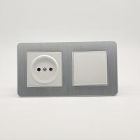 Aluminum MMW-001/012 1 клавишный 1 полюсный выключатель/ Розетка   без заземления（Белый）
