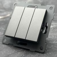 MC-010 3 клавишный 1 полюсный выключатель без рамки（Графит-Матовый）