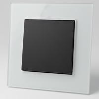 Glass  WMB-001 1 клавишный 1 полюсный выключатель（Черный-белый）