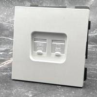 TW-023 Телефонная+Компьютерная розетка RJ-45 cat6e 10GB без рамки（Белый-Матовый）