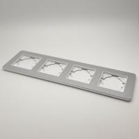 Aluminum W-104 4-поставая рамка （Алюминиевая）Белый