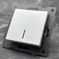 MW-004 1 клавишный 1 полюсный выключатель с LED без рамки（Белый-Матовый）