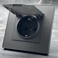 Cristal MMC-017 Розетка с/з с крышкой（Серый)