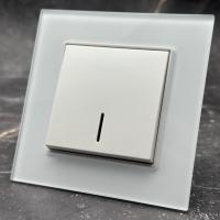Glass MMW-005 1 клавишный проходной выключатель с LED（Белый）