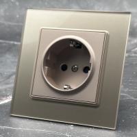 Glass MMG-013 Розетка   с заземлением（Золотой）