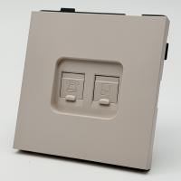 TS-023 Телефонная+Компьютерная
 розетка без рамки RJ-45 cat6e 10GB
（Кашемир-Матовый）