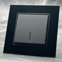 Glass MMB-004 1 клавишный 1 полюсный выключатель с LED（Черный）