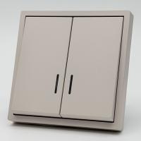 Art MTS-009 2 клавишный проходной  выключатель с LED（Кашемир-Матовый）