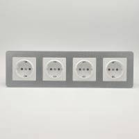 Aluminum MMW-4013 4 розетки с заземлением（Белый）