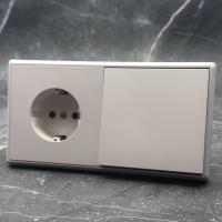 Elegant MTS-001/013 1 клавишный 1 полюсный выключатель/ Розетка с заземлением（Кашемир-Матовый）