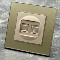 Cristal MMG-024 Компьютерная cat 6e+Телевизионная розетка（Золотой）