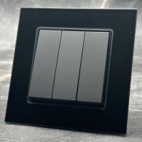 Glass MMB-010 3 клавишный 1 полюсный выключатель（Черный）