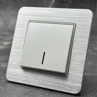 Aluminum MMW-005 1 клавишный проходной выключатель с LED（Белый）