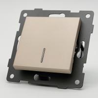 MG-005 1 клавишный проходной выключатель с LED без рамки（Золото-Матовый）