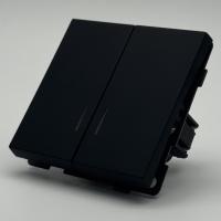 TB-009 2 клавишный проходной  выключатель с LED без рамки（Черный-Матовый）