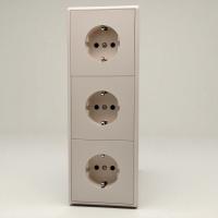 Elegant MTS-3013B 3 розетки с заземлением, вертикальная（Кашемир-Матовый）