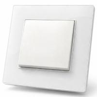 Cristal MMW-002 1 клавишный проходной выключатель（Белый）