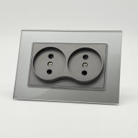 Glass MMC-031 Розетка двойная  без заземления 120 （Графит-Матовый）