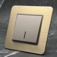 Aluminum MMG-004 1 клавишный 1 полюсный выключатель с LED（Золотой）