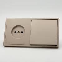 Art MTG-001/012 1 клавишный 1 полюсный выключатель/ Розетка   без заземления（Золото-Матовый）
