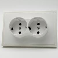 Art MTW-030 Розетка двойная  с заземлением 120 (Белый-Матовый）