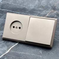 Elegant MTG-001/012 1 клавишный 1 полюсный выключатель/ Розетка   без заземления（Золото-Матовый）