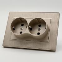 Nature MMG-030 Розетка двойная  с заземлением 120 （Золото-Матовый）