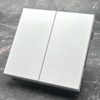 TW-007 2 клавишный проходной выключатель без рамки（Белый-Матовый）