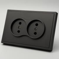 Art MTC-031  Розетка двойная  без заземления1 20（Графит-Матовый）