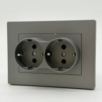 Grace MMC-030 Розетка двойная  с заземлением 120 （Графит-Матовый）