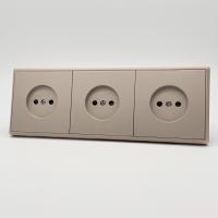 Elegant MTG-3012 3 розетки без заземления (Золото-Матовый）
