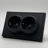 Art MTB-030 Розетка двойная  с заземлением 120（Черный-Матовый）
