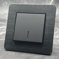 Aluminum MMB-004 1 клавишный 1 полюсный выключатель с LED（Черный）