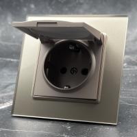 Glass MMG-017 Розетка с/з с крышкой（Золотой）